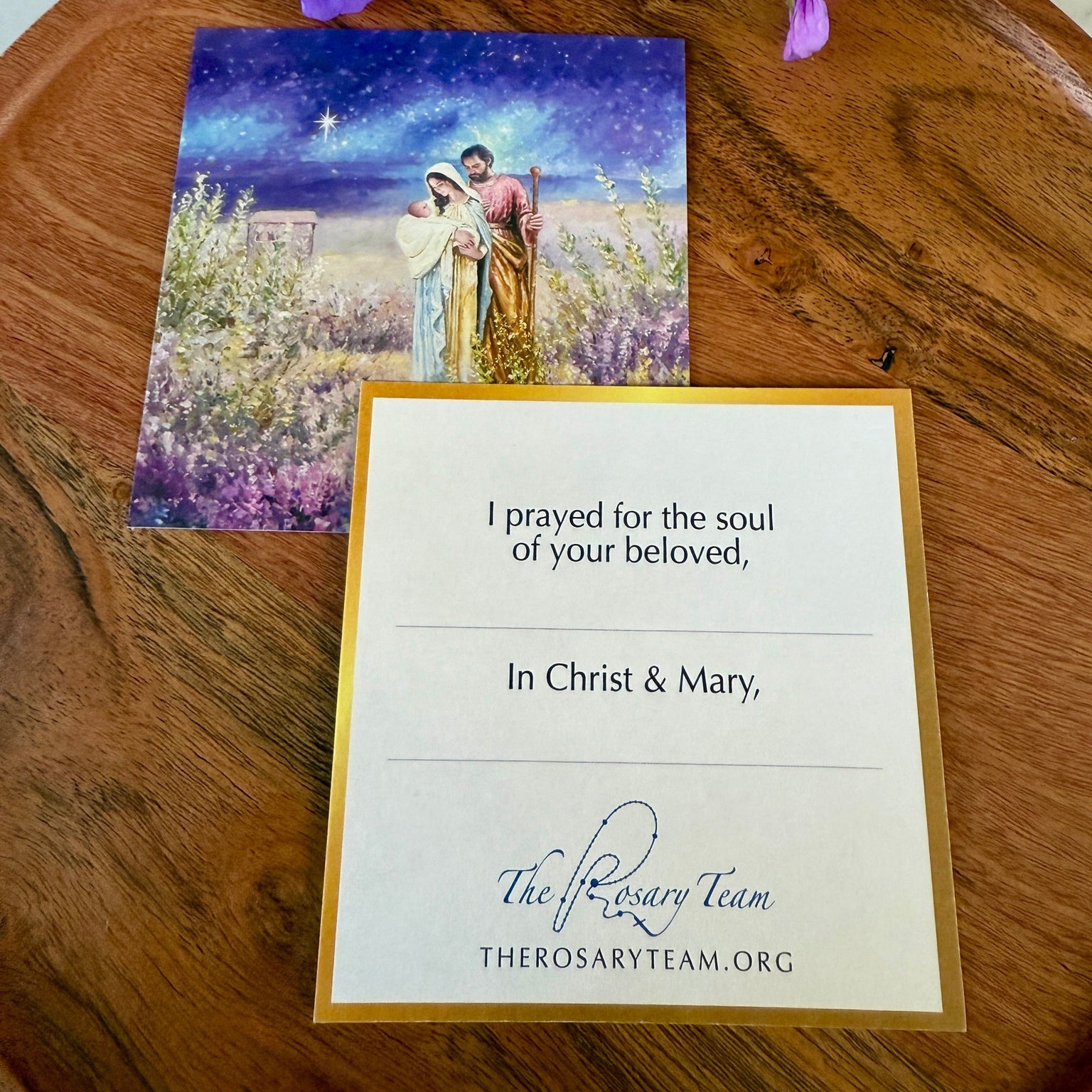 Spiritual Bouquet Prayer Cards Set of 5 with Envelopes