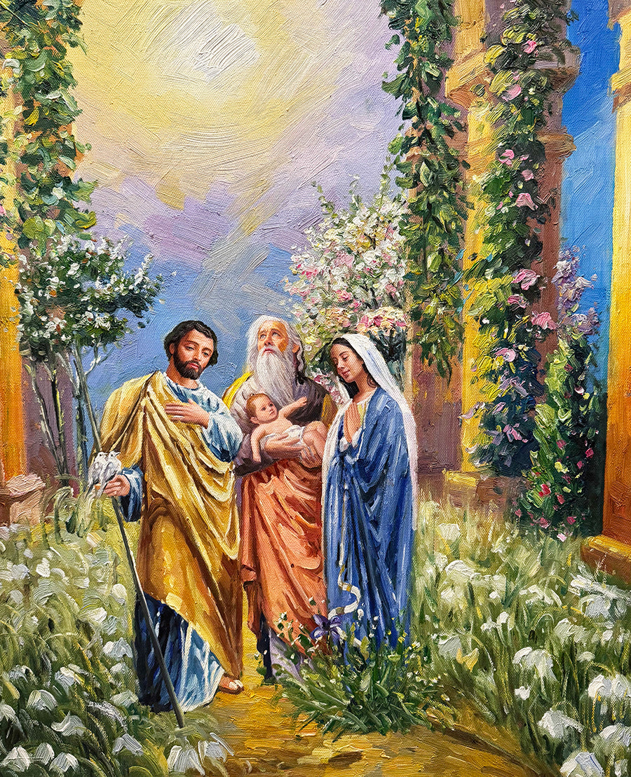 Joyful Mysteries of the Rosary Art Prints "The Presentation"