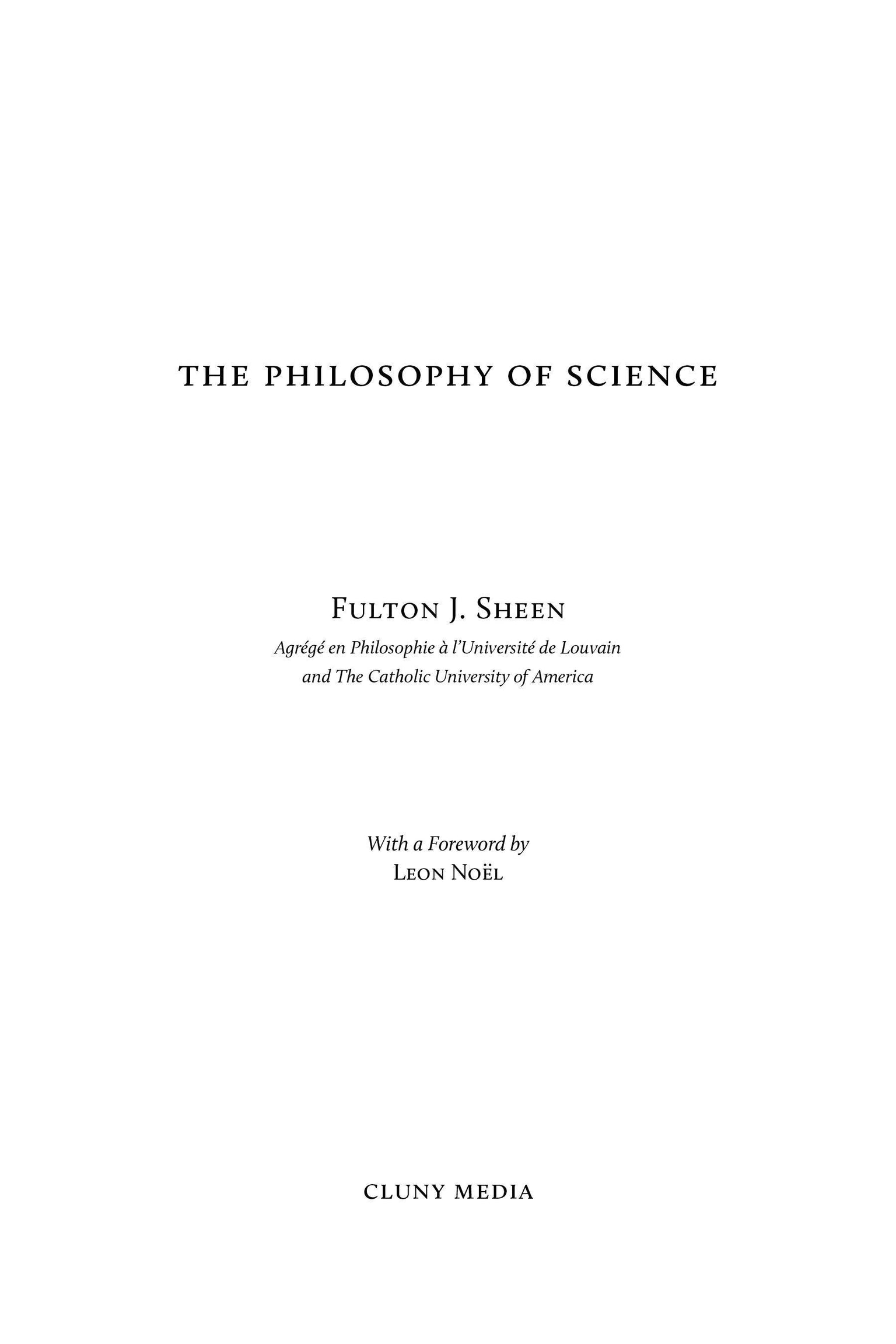 The Philosophy of Science