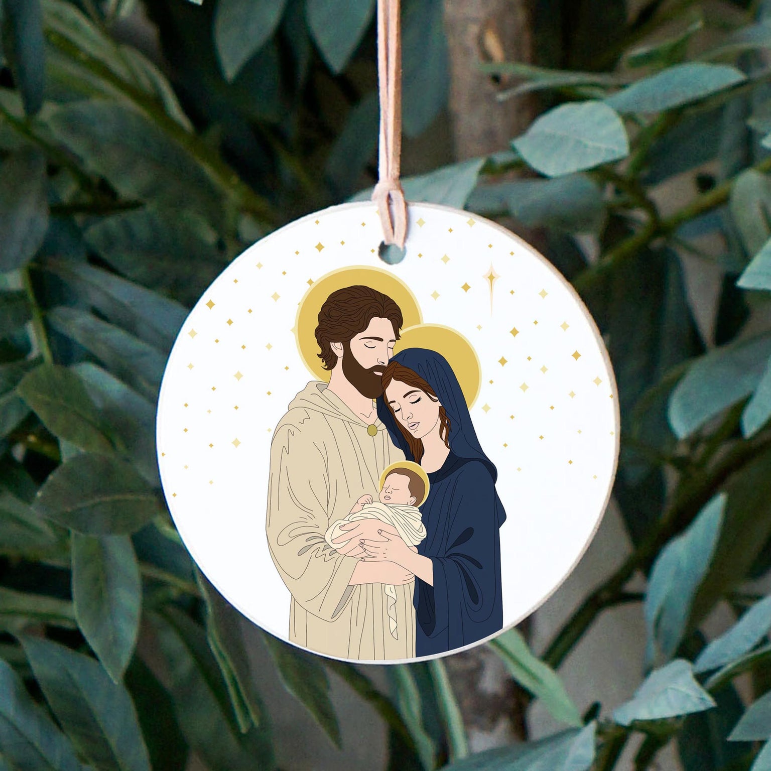 Holy Family Stars 4" Round Ornament