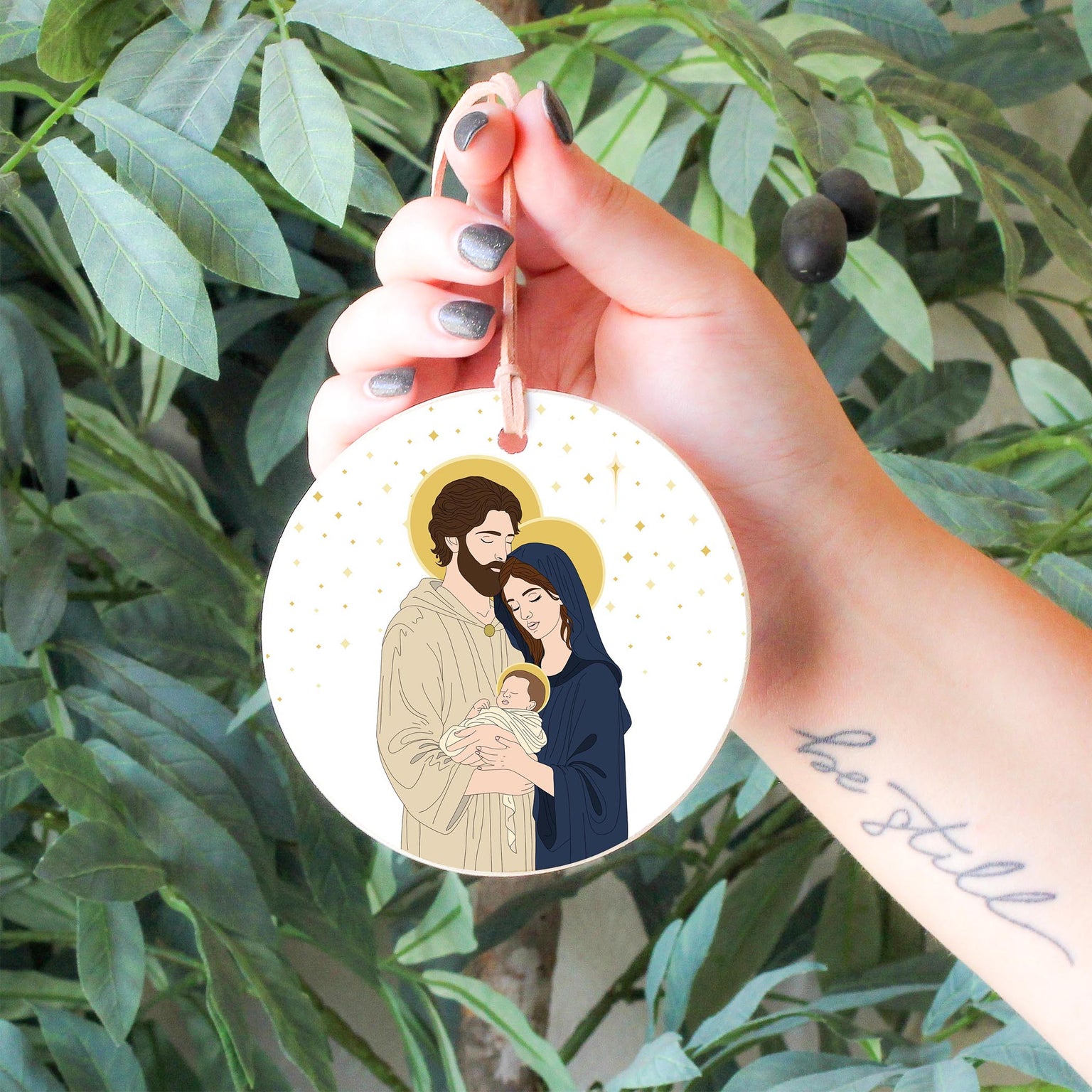 Holy Family Stars 4" Round Ornament