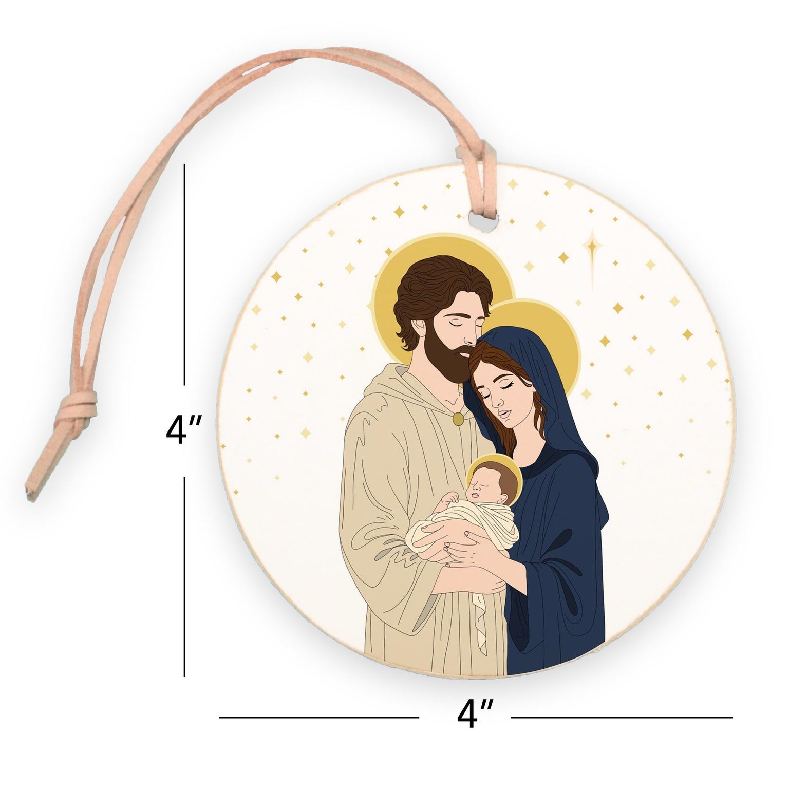 Holy Family Stars 4" Round Ornament