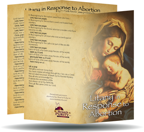 Litany in Response to Abortion  - Prayer Card / 3" x 6" folded (c)