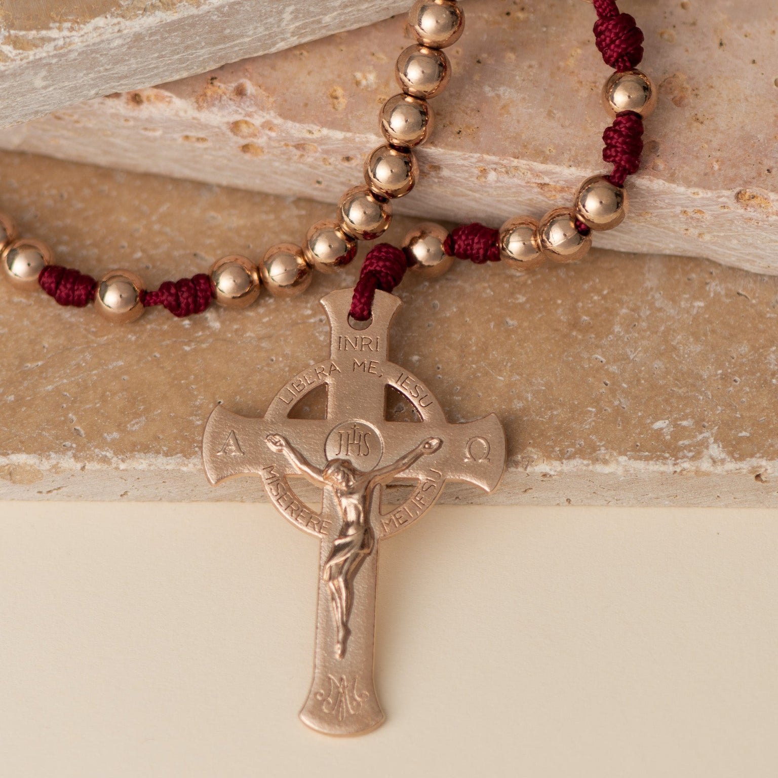 Lifetime Rosaries, Deliverance Cross Rosary, Rose Gold