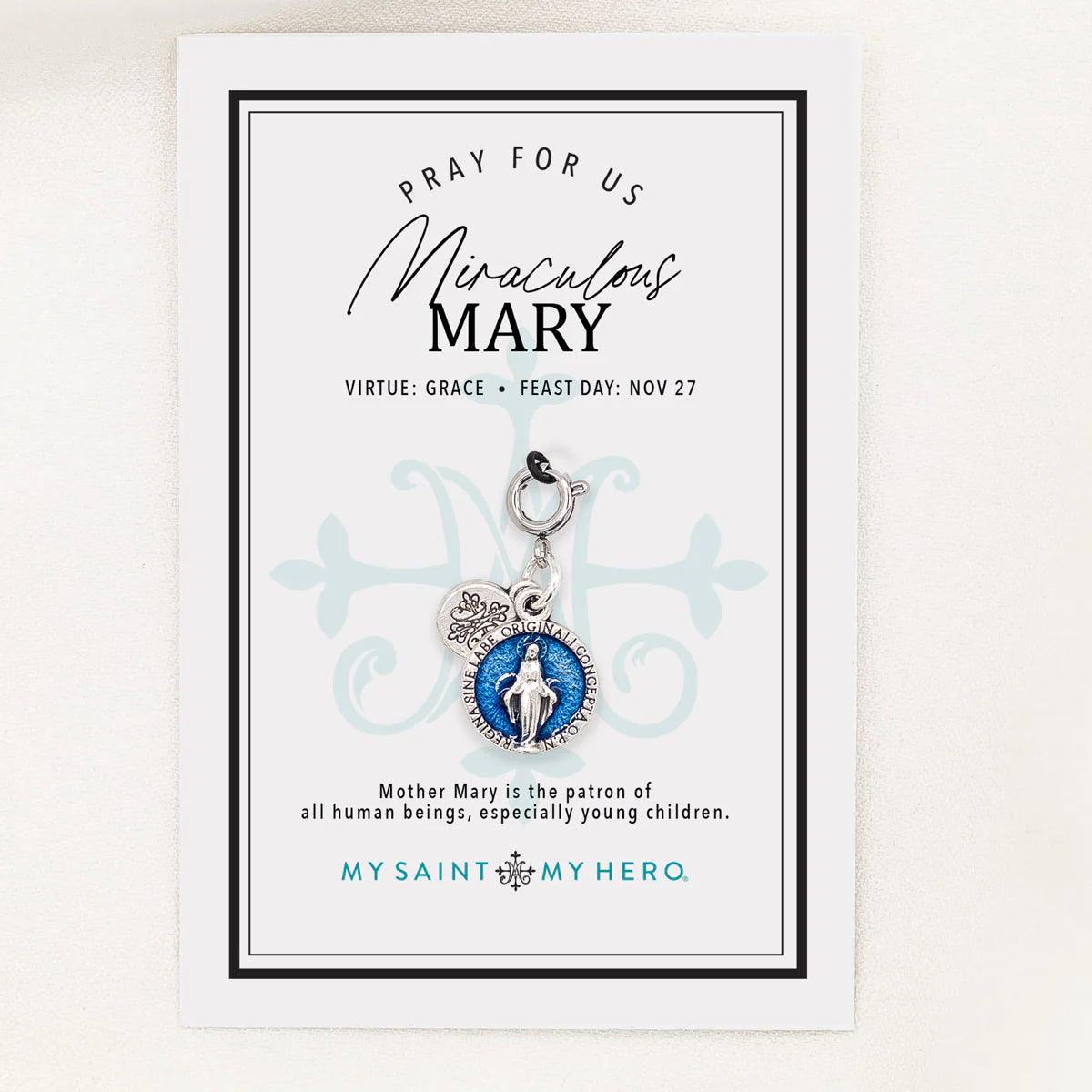 Miraculous Mary Blue Enamel Medal