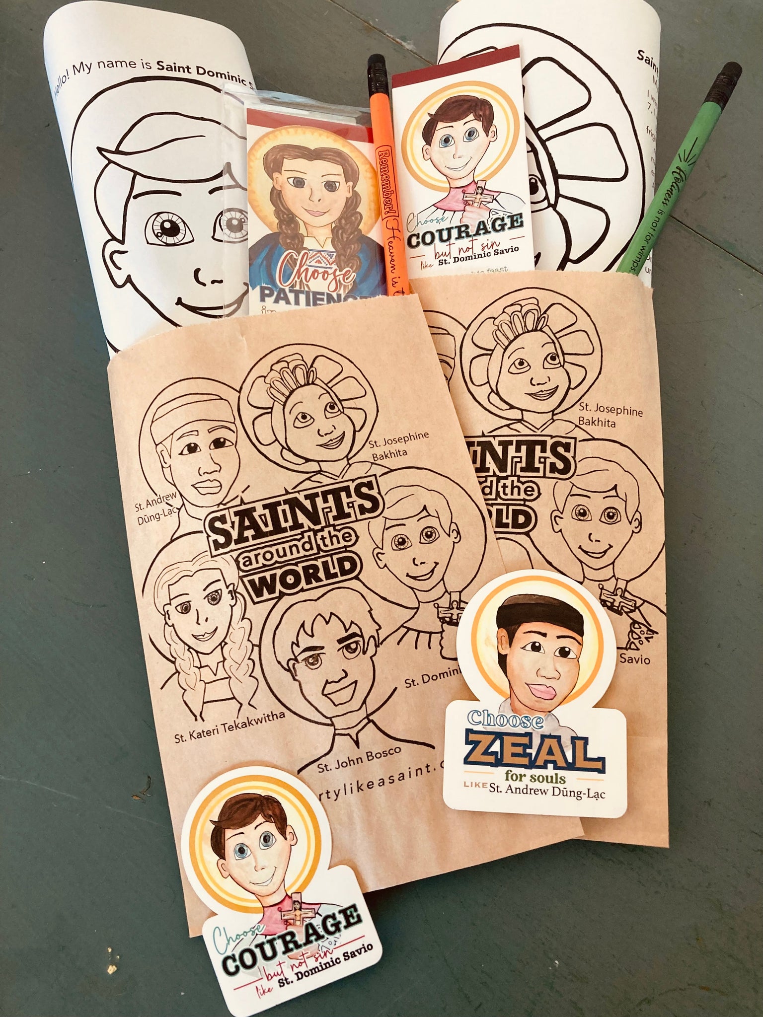 Saints Around the World Goodie bags