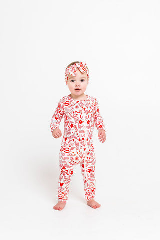No Greater Love Pink Footless Onesie Bamboo