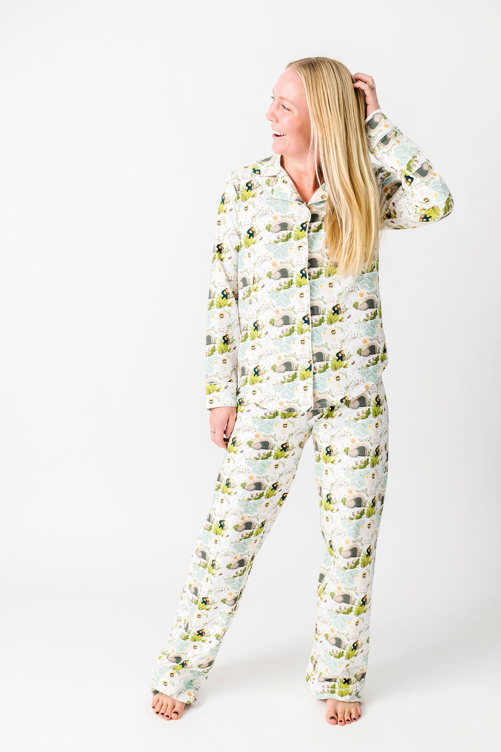 He Is Risen Women's PJ Notch Collar Set Cotton