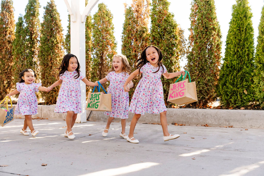 God is Love Short Sleeve Twirl Dress Bodysuit Cotton