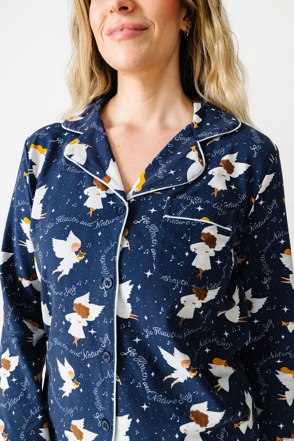 Heaven & Nature Sing PJ Womens Notch Collar Set Cotton