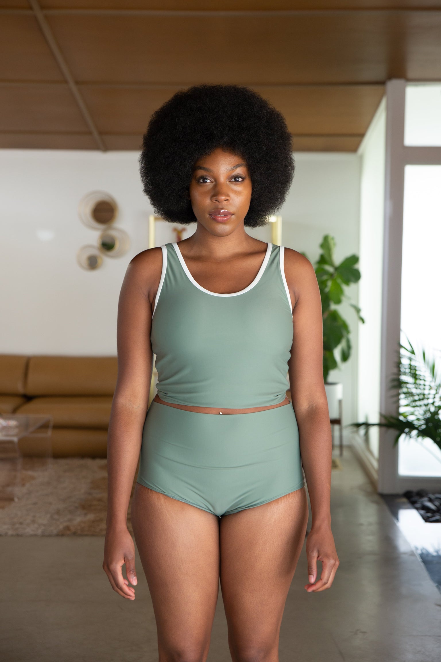 High Waisted Swim Briefs