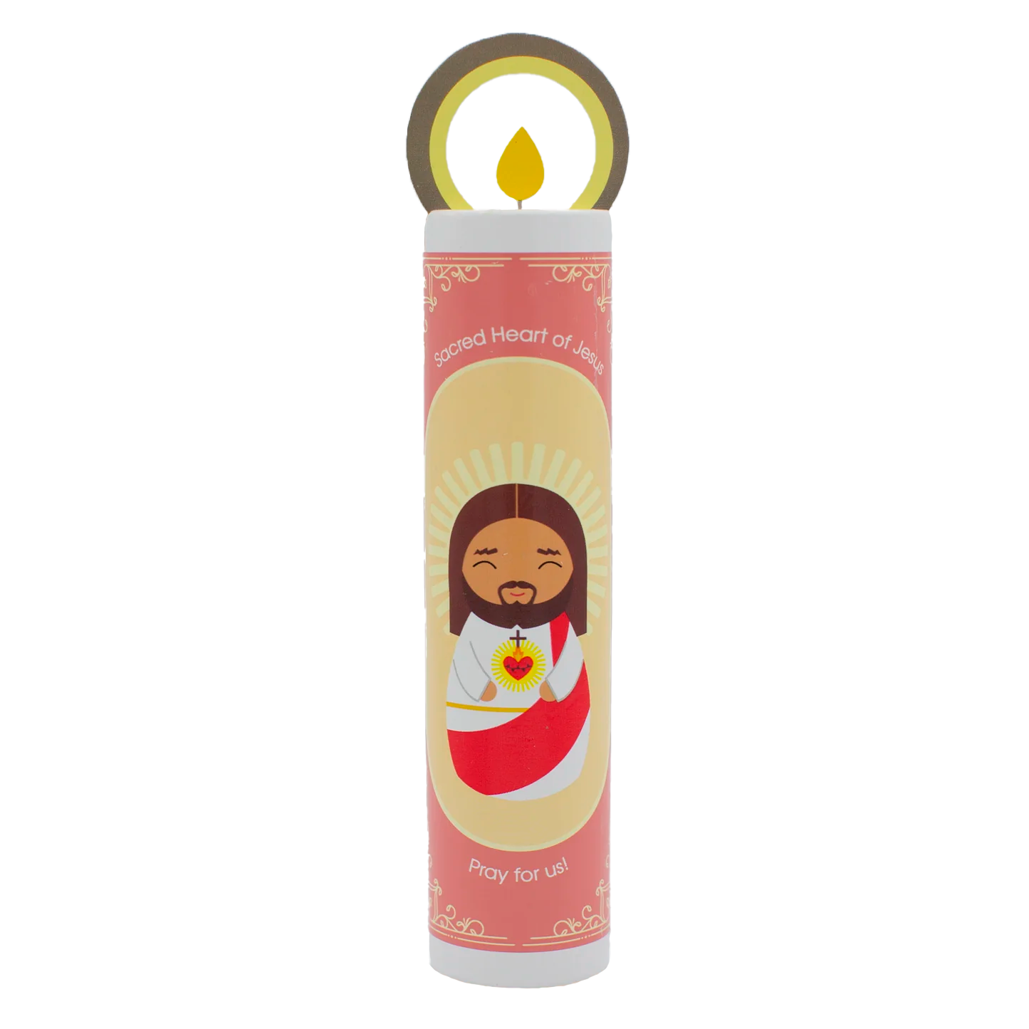 Sacred Heart of Jesus Wooden Prayer Candle