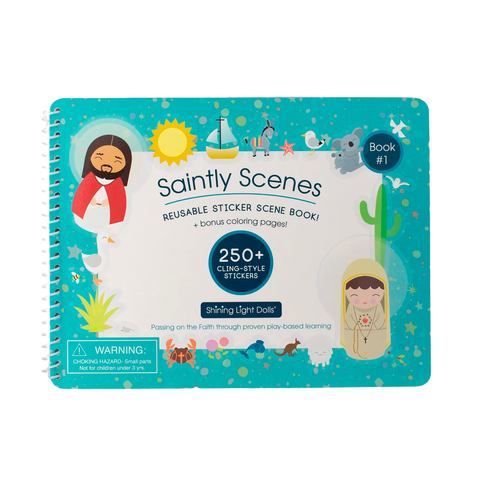 Saintly Scenes Book #1 - Reusable Sticker Scene and Coloring Book