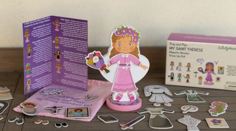 My Saint Thérèse, A magnetic wooden dress-up doll set