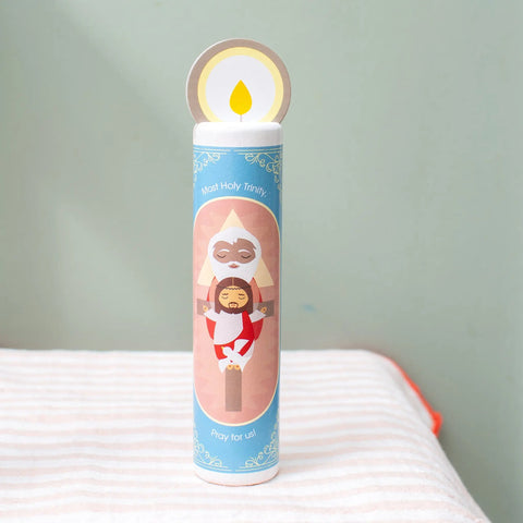 Blessed Trinity (Glory Be) Wooden Prayer Candle