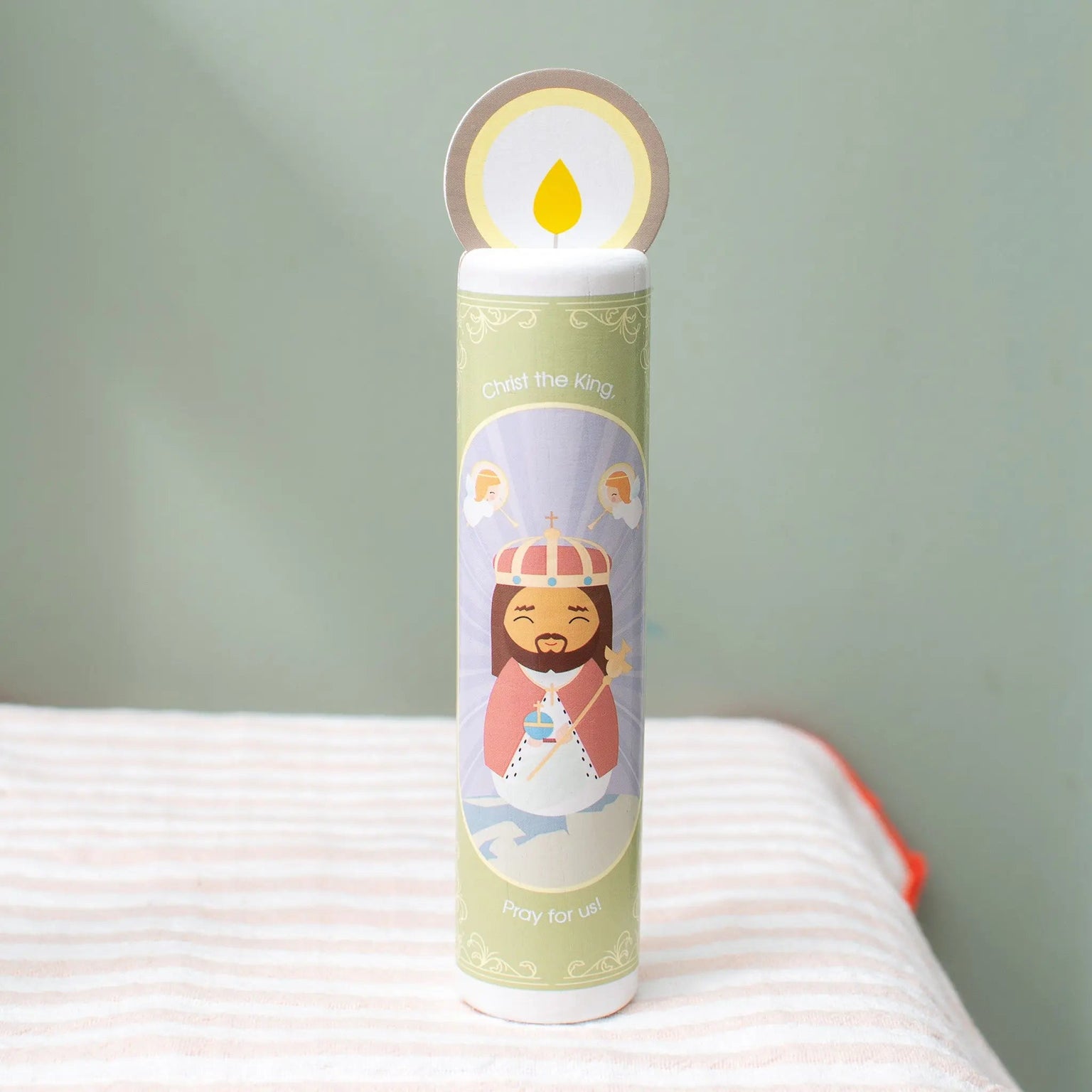 Christ the King (Apostles' Creed) Wooden Prayer Candle