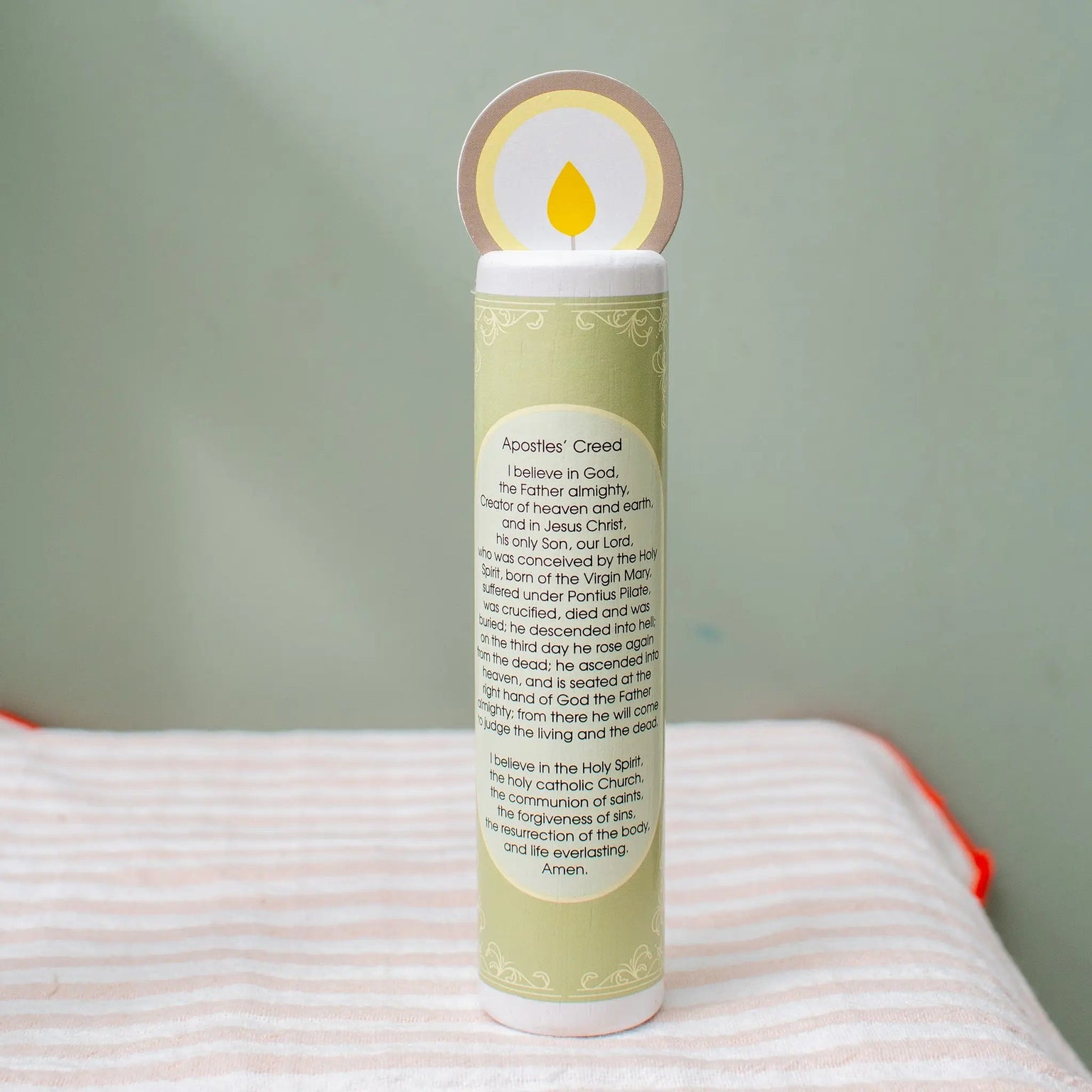 Christ the King (Apostles' Creed) Wooden Prayer Candle