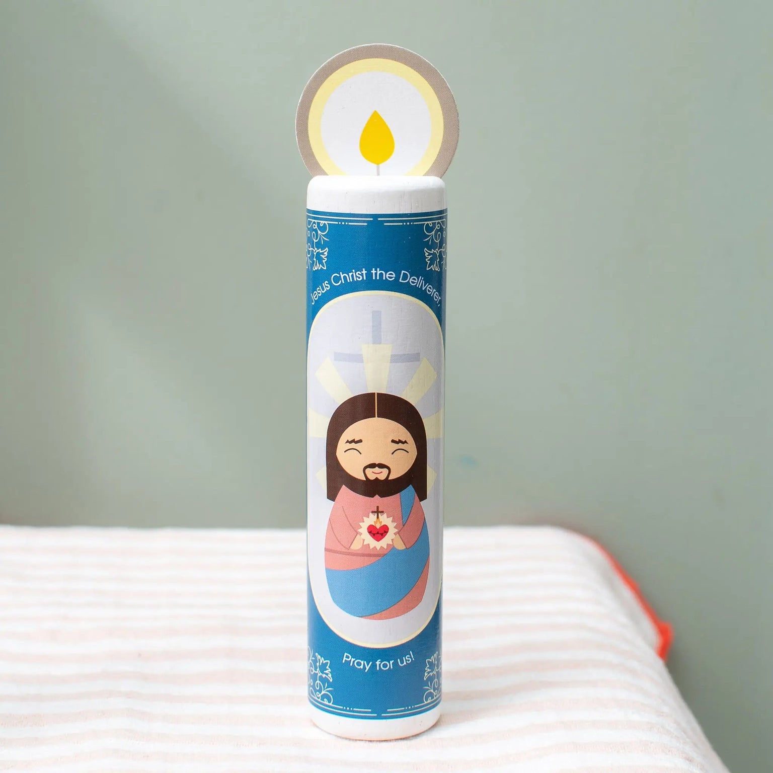 Jesus Christ, the Deliverer (Act of Contrition) Wooden Prayer Candle