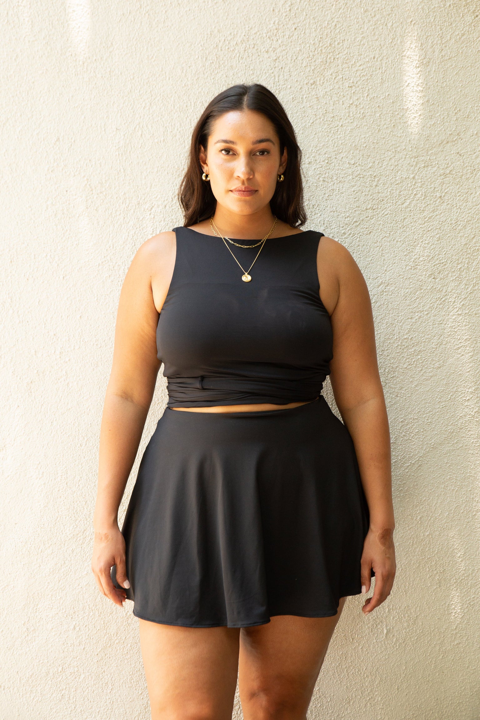 High Waisted Swim Skirt with Briefs