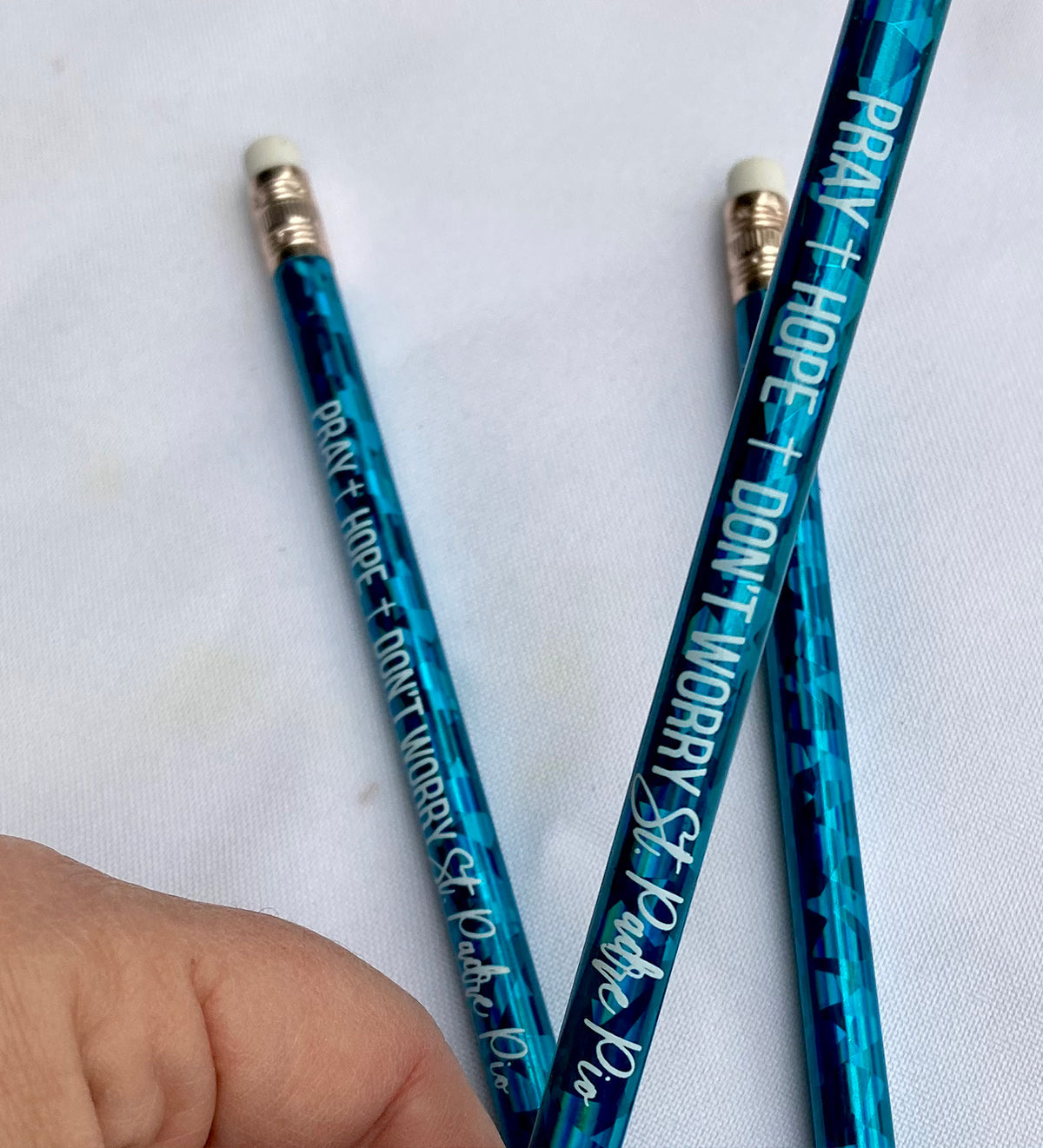 Saint Quote Glitter Pencils