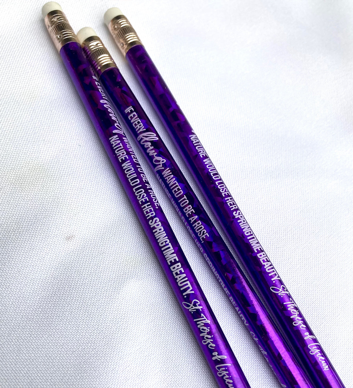 Saint Quote Glitter Pencils
