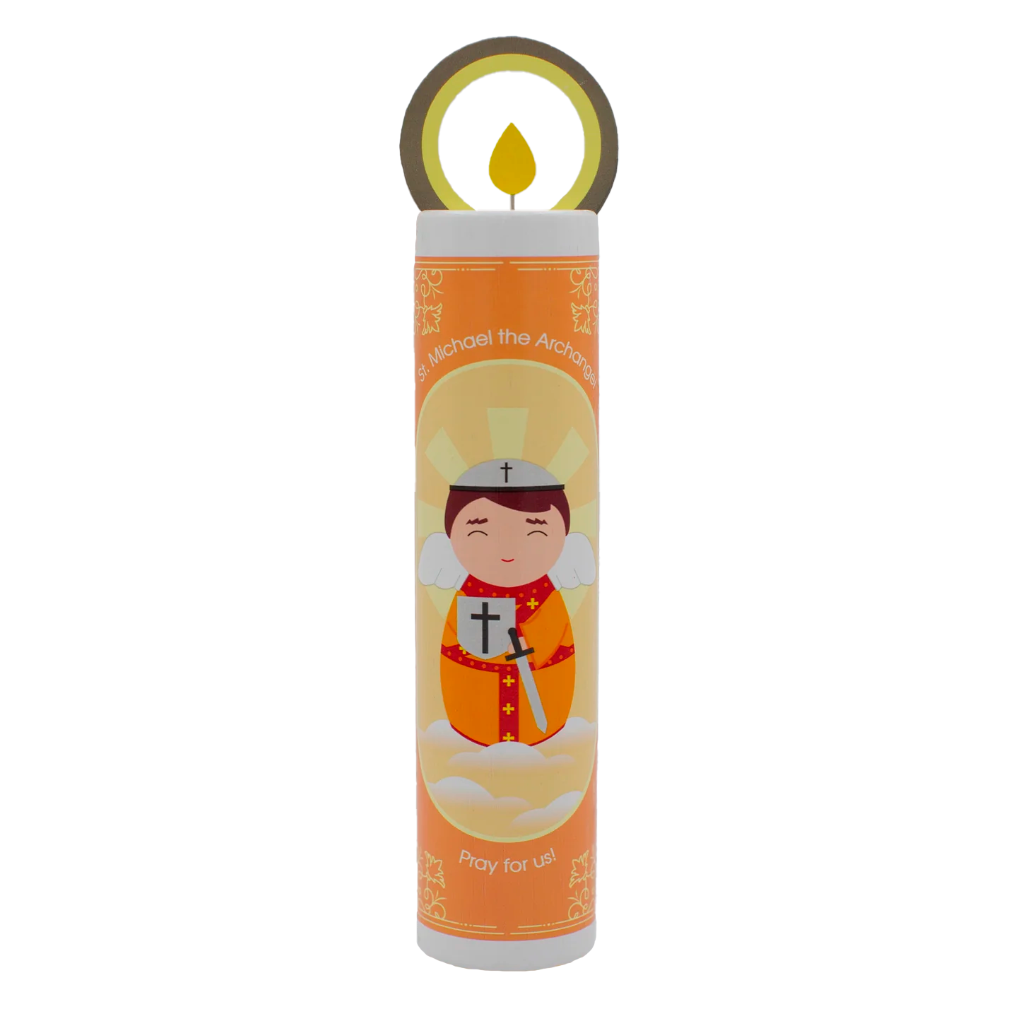 St. Michael Wooden Prayer Candle