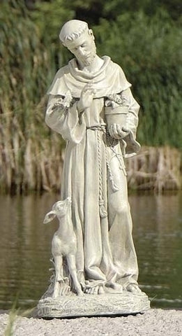 18"H St Francis Garden Statue with Fawn