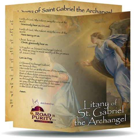 Litany of St Gabriel the Archangel  - Prayer Card / 3" x 6" folded (c)