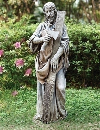 35.75"H St Joseph the Worker Garden Statue