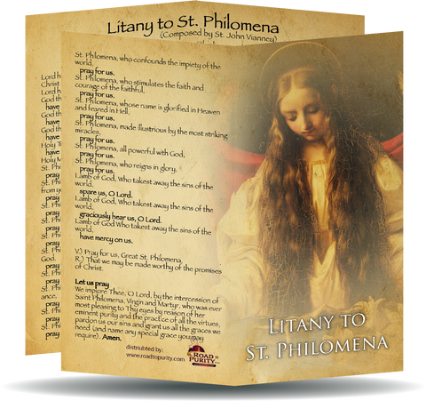 Litany to St Philomena - Prayer Card / 3" x 6" folded (c)