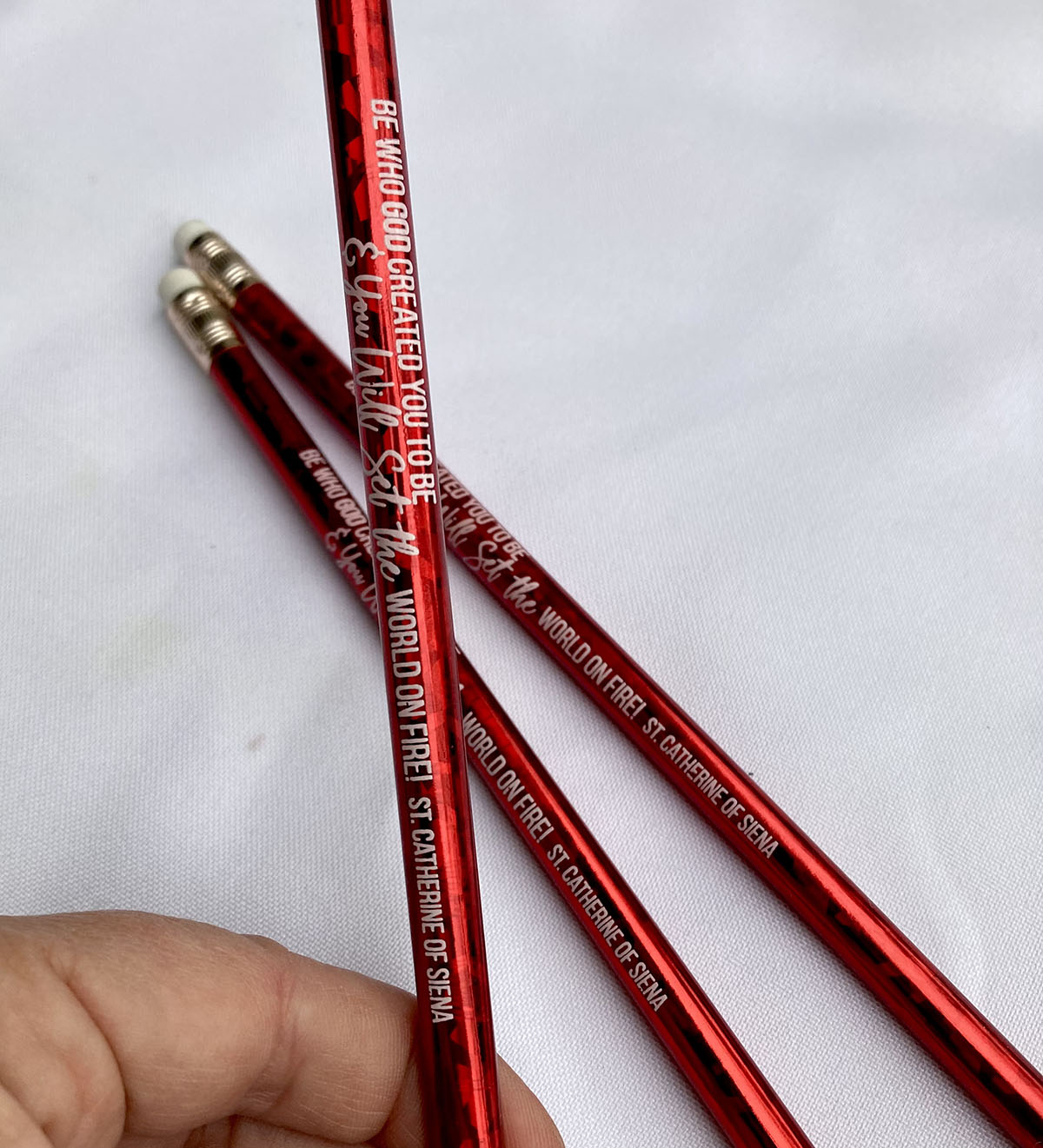 Saint Quote Glitter Pencils