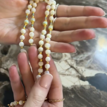 Handmade Mother of Pearl Gemstone Rosary Bundle