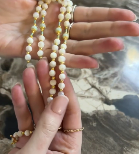 Handmade Mother of Pearl Gemstone Rosary Bundle