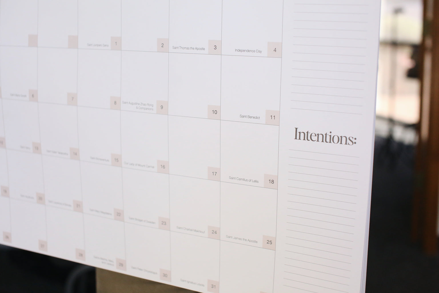 Catholic Wall and Desk 2026-2027 Academic Year Calendar