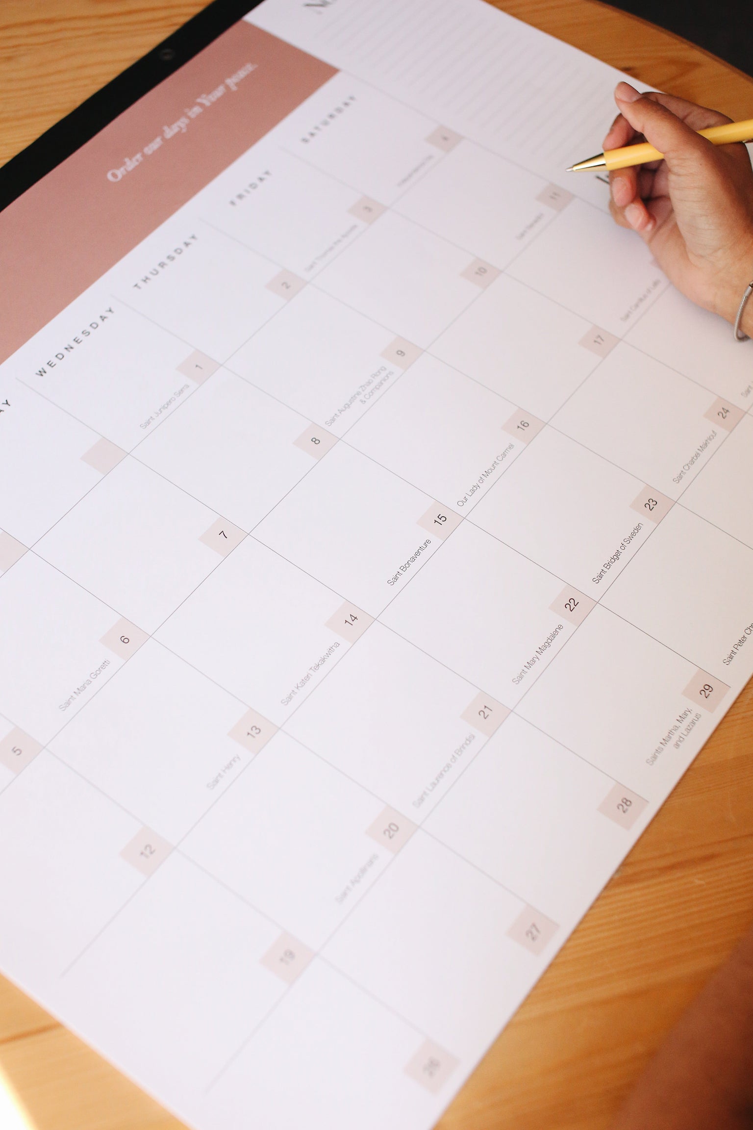 Catholic Wall and Desk 2026-2027 Academic Year Calendar