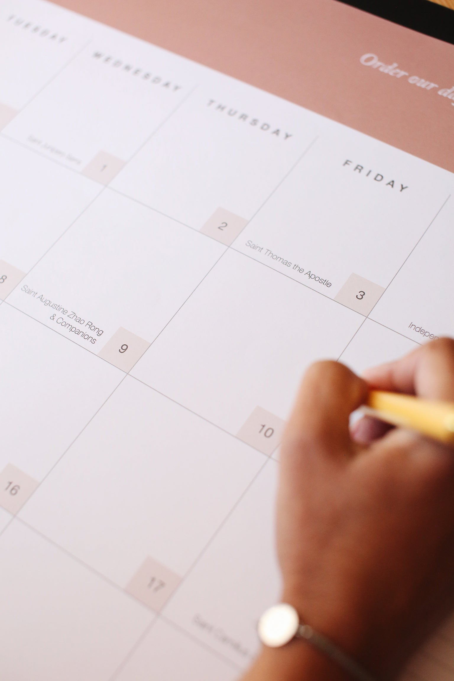 Catholic Wall and Desk 2026-2027 Academic Year Calendar