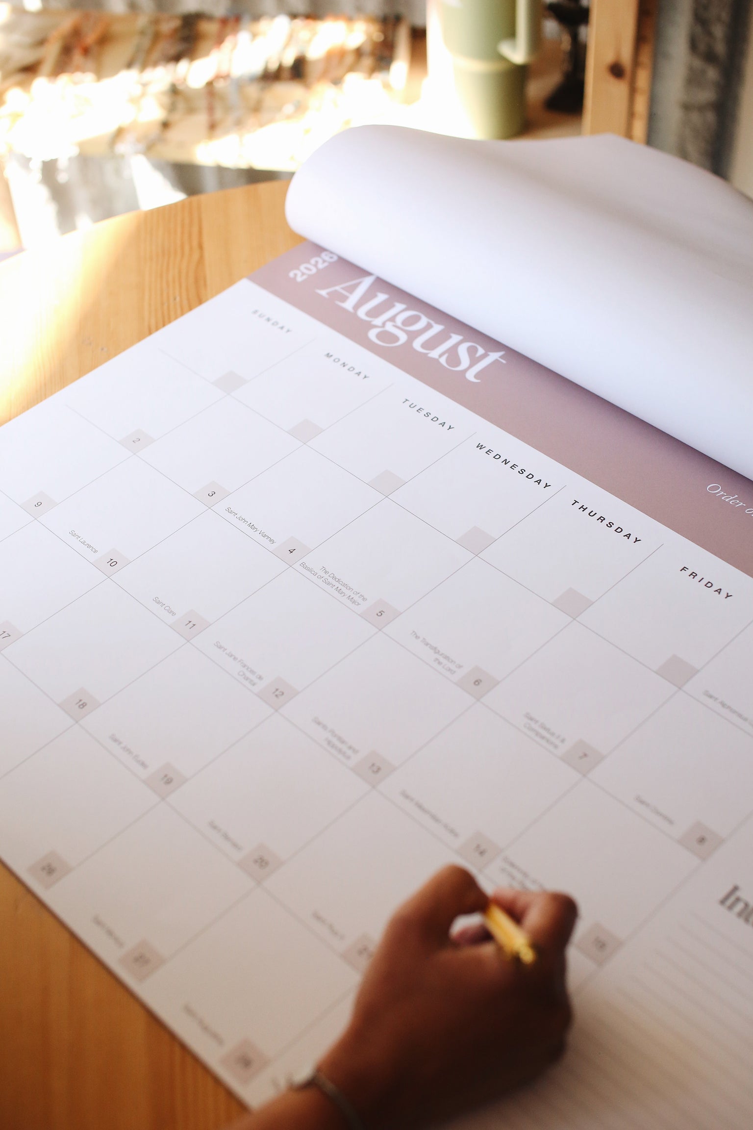 Catholic Wall and Desk 2026-2027 Academic Year Calendar