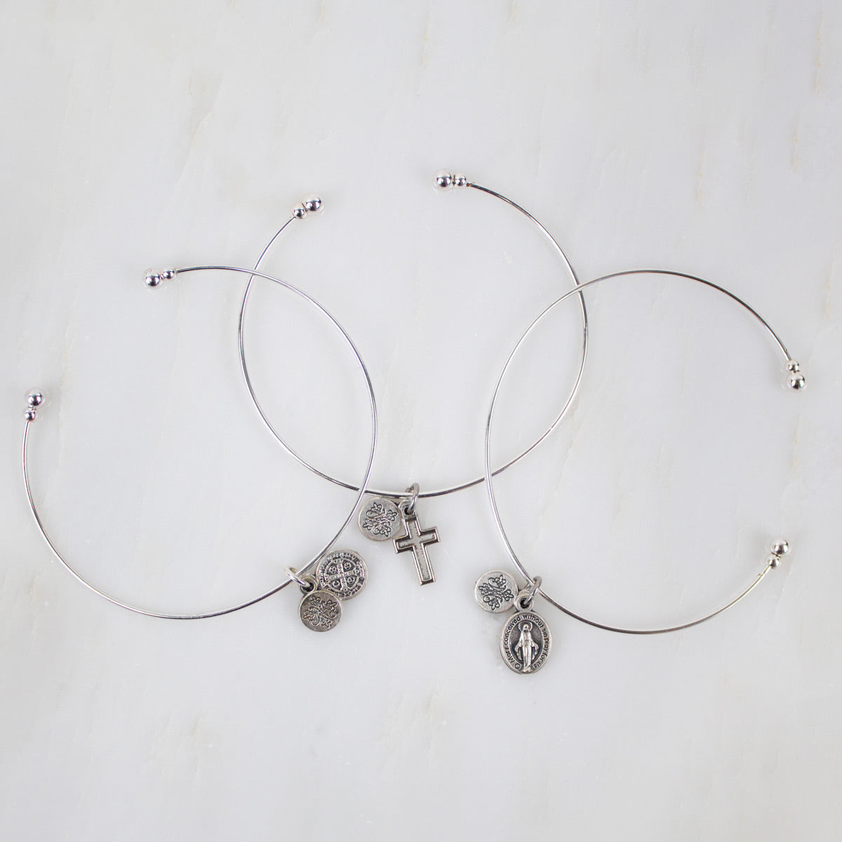 Filled by Faith Cross Whisper Bangle Cuff