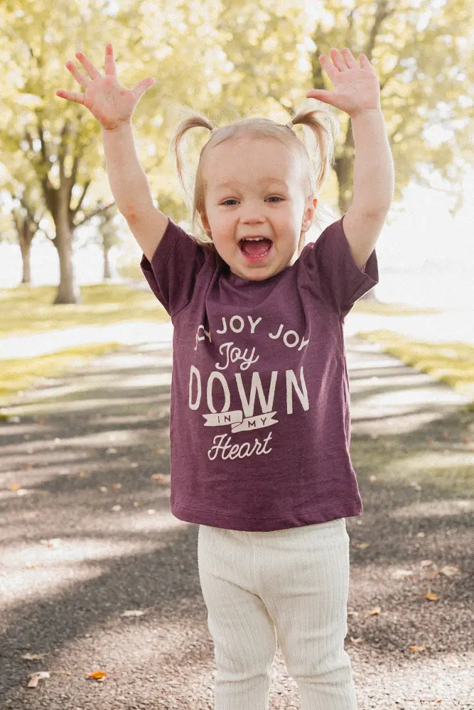 Toddler Joy Down In My Heart Maroon Tee