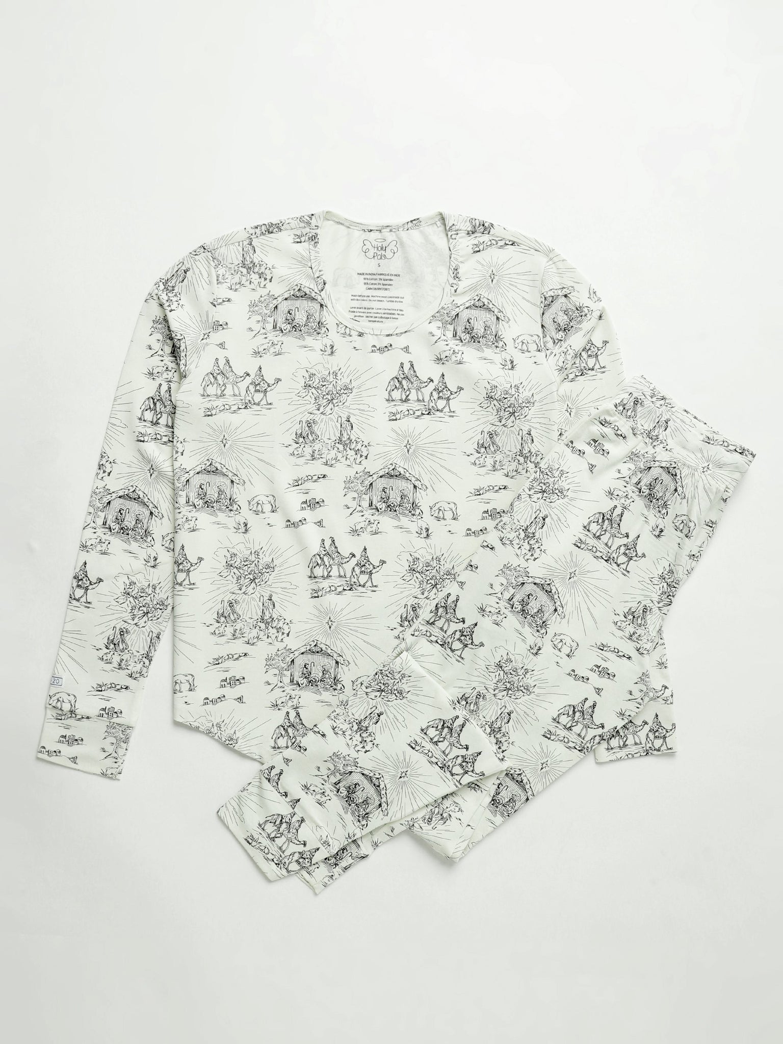 O Little Town of Bethlehem Womens Jogger PJ Set Cotton