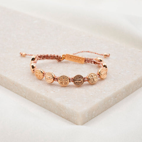 Benedictine Blessing Bracelet - Rose Gold Medals