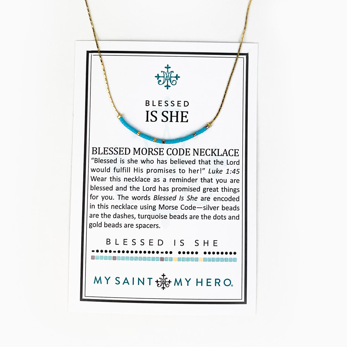 Blessed is She Morse Code Necklace