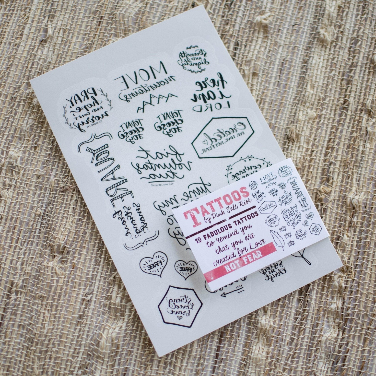 Christian Temporary Tattoos Set - Created for Love