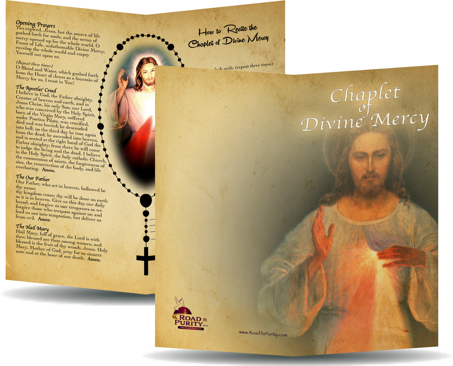 Chaplet of Divine Mercy - Prayer Card / 3x 6" folded (c)