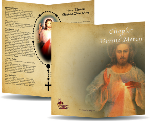 Chaplet of Divine Mercy - Prayer Card / 3x 6" folded  (p) (c)