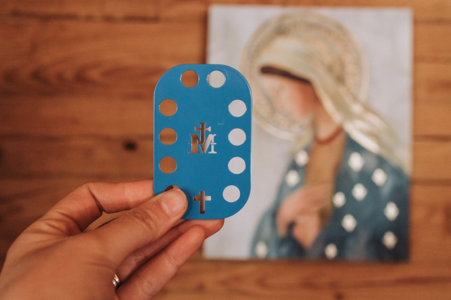 The Rosary Card | Blue
