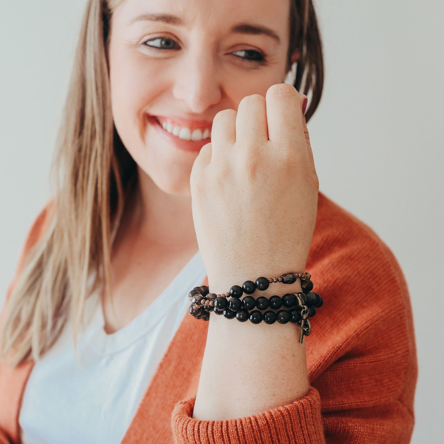 Memento Mori | Triple Wrap Rosary Bracelet