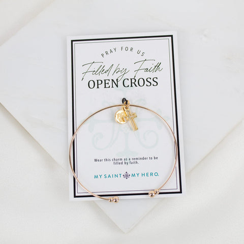 Filled by Faith Cross Whisper Bangle Cuff
