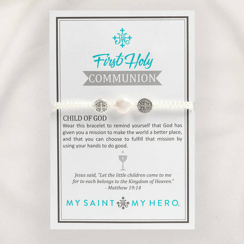 First Holy Communion Blessing Bracelet - Pearl