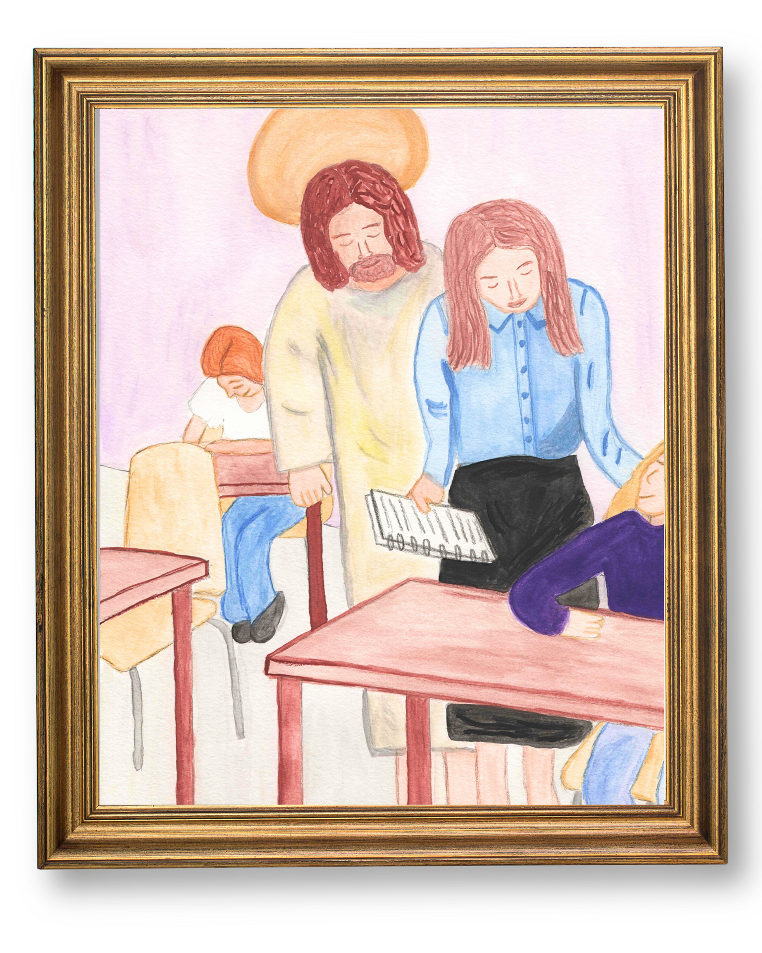 Two Teachers Watercolor Print